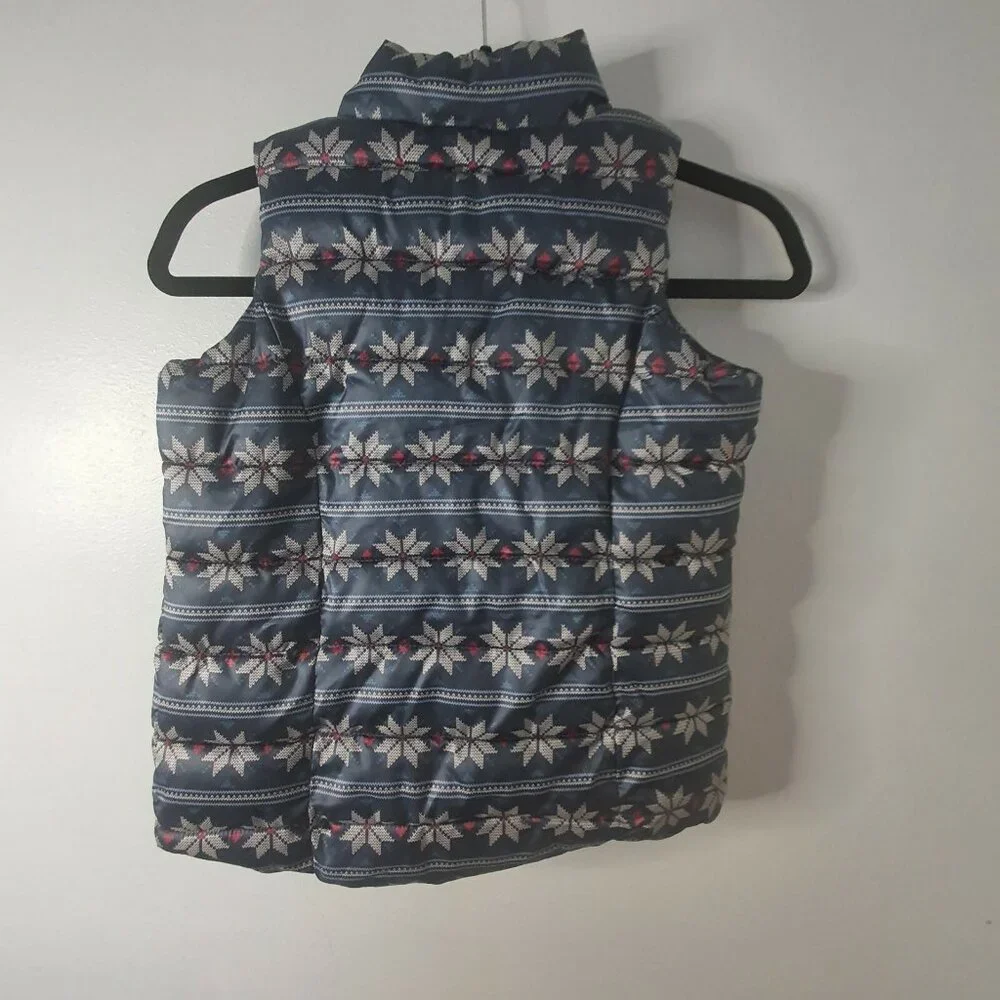 Old Navy Puffer Vest Frost Free Vest Size‎ S Toddler Zip Snowflakes Kids Girls